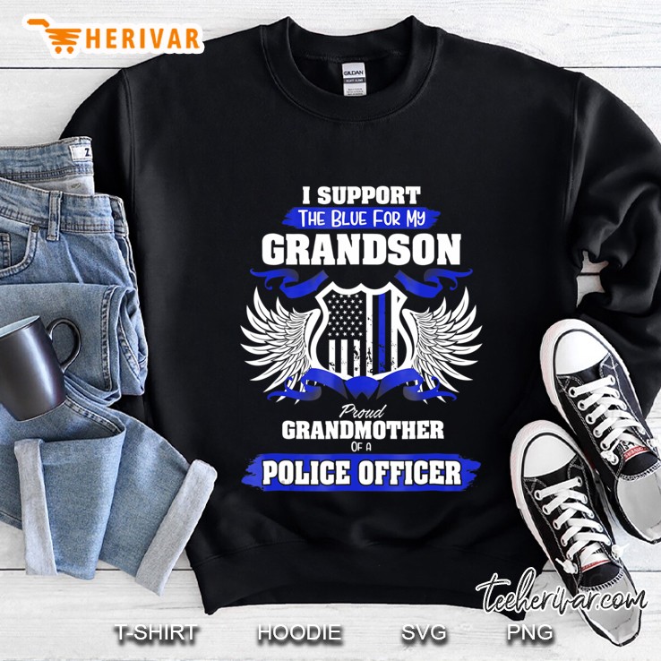 I Support The Blue-Police Officer Grandmother Gifts Sweatshirt