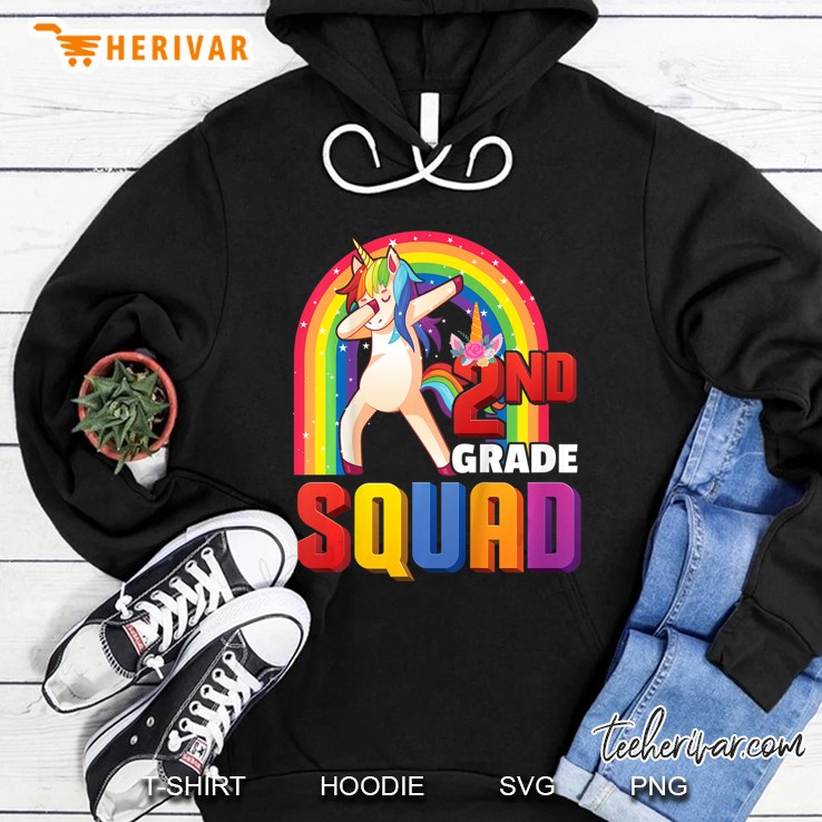 Kids Dabbing Unicorn Second 2Nd Grade Squad Student Class Gift Hoodie