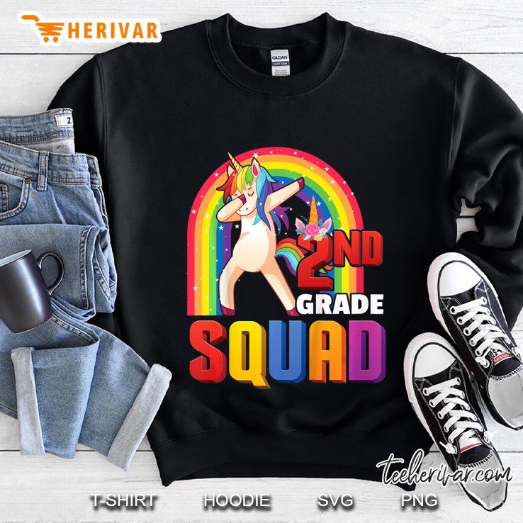 Kids Dabbing Unicorn Second 2Nd Grade Squad Student Class Gift Sweatshirt