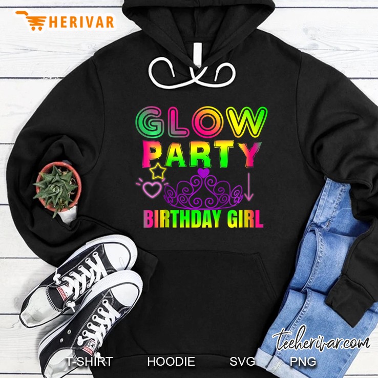 Kids Glow Party Birthday Girl Shirt Outfit Idea For Little Girls Hoodie