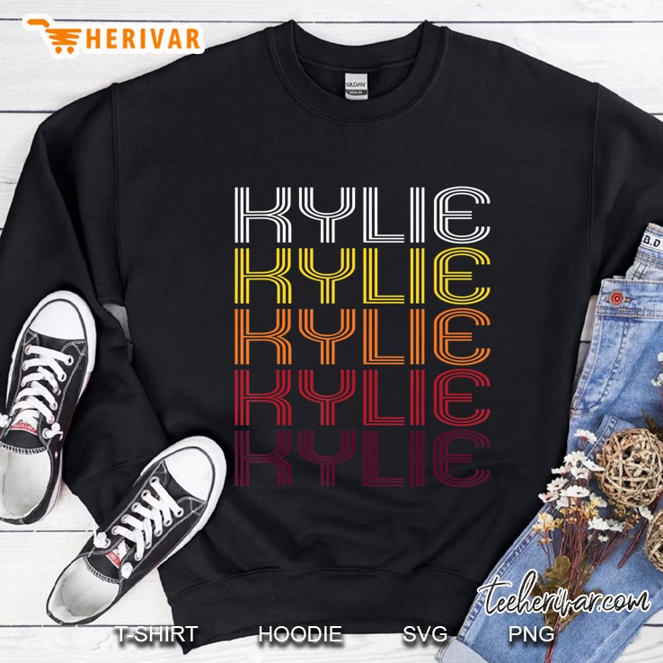Kylie Retro Wordmark Pattern - Vintage Style Sweatshirt