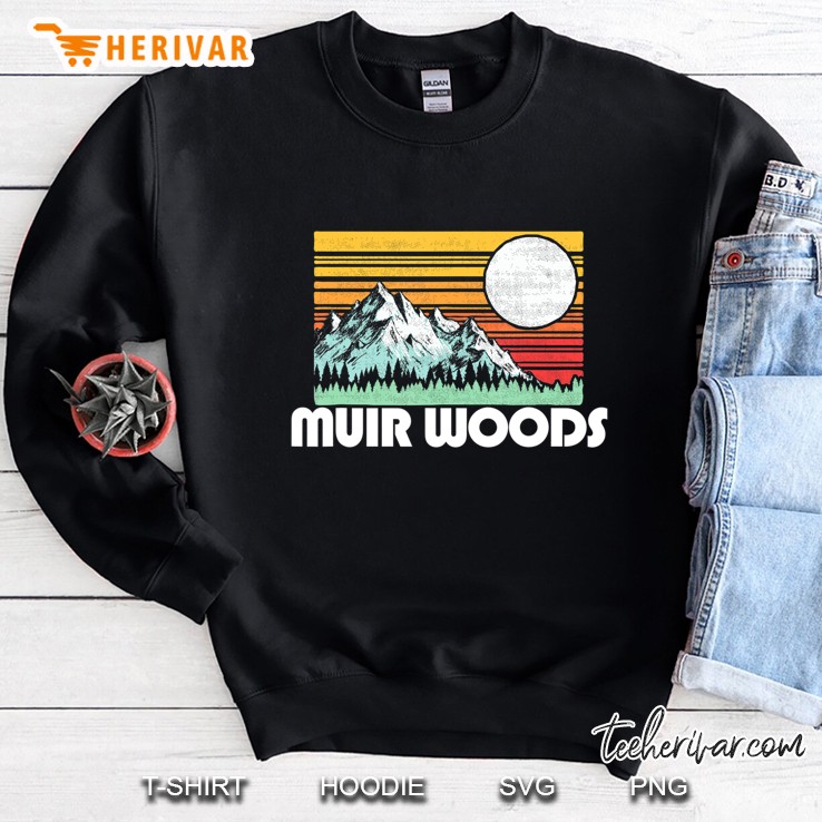 Muir Woods California Mountains & Sun Retro 80S Graphic Sweatshirt
