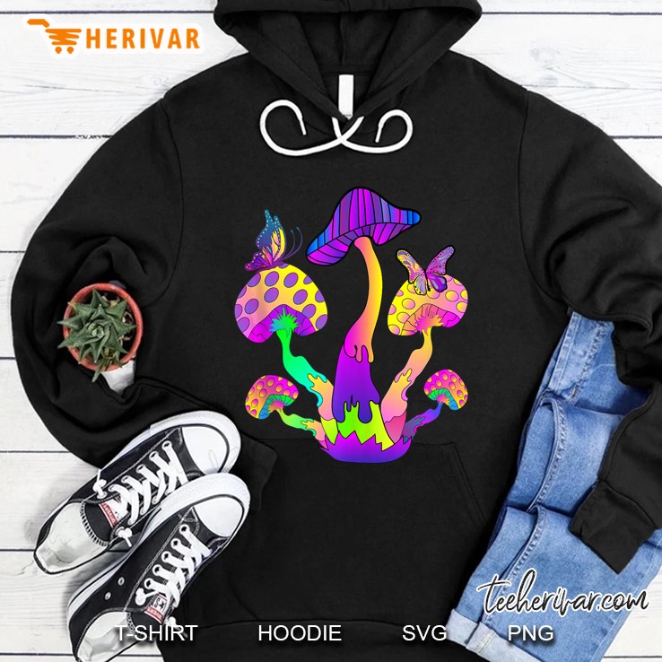 Mushroom Shiitake Funny Gift Of Colorful Fungi Mushroom Hoodie