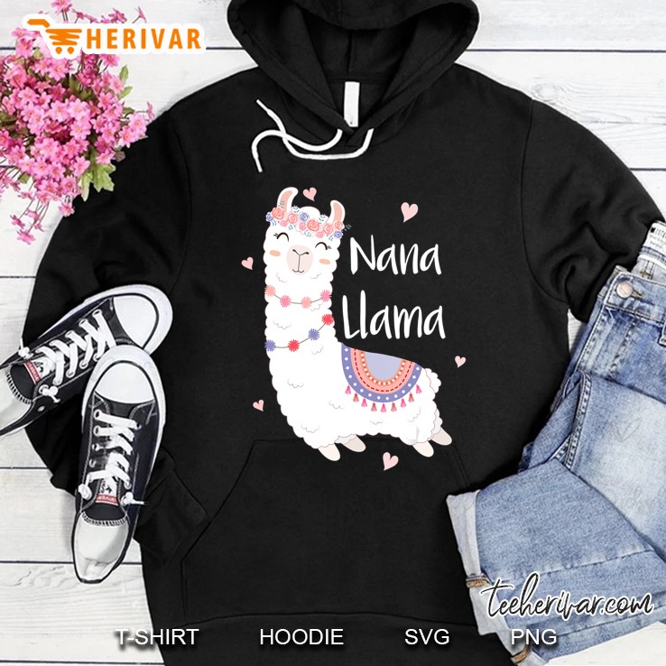 Nana Llama Cute Grandma Llamas Lover For Women Funny Gift Hoodie