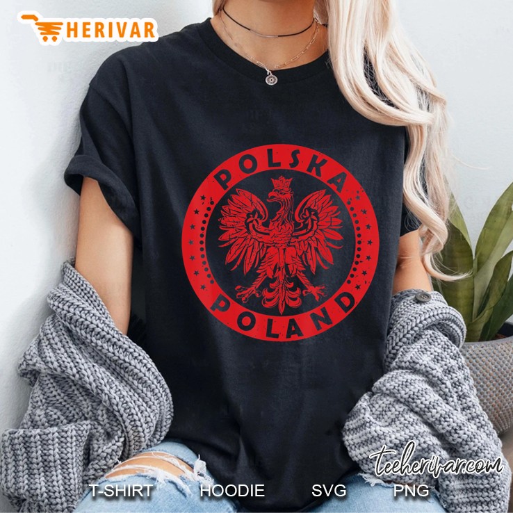 Polska Polish Eagle Vintage Distressed Poland Coat Of Arms Hoodie