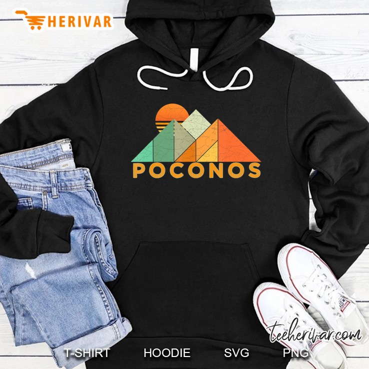 Retro Vintage Poconos Distressed Hoodie