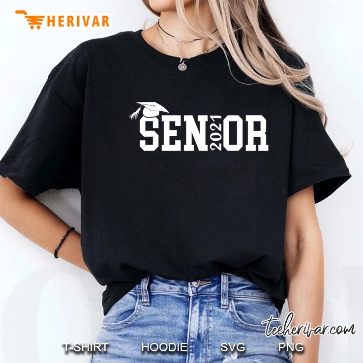 Senior 2021 Graduation Shirt Funny Graduate Hat Tassel Gift Ladies Tee