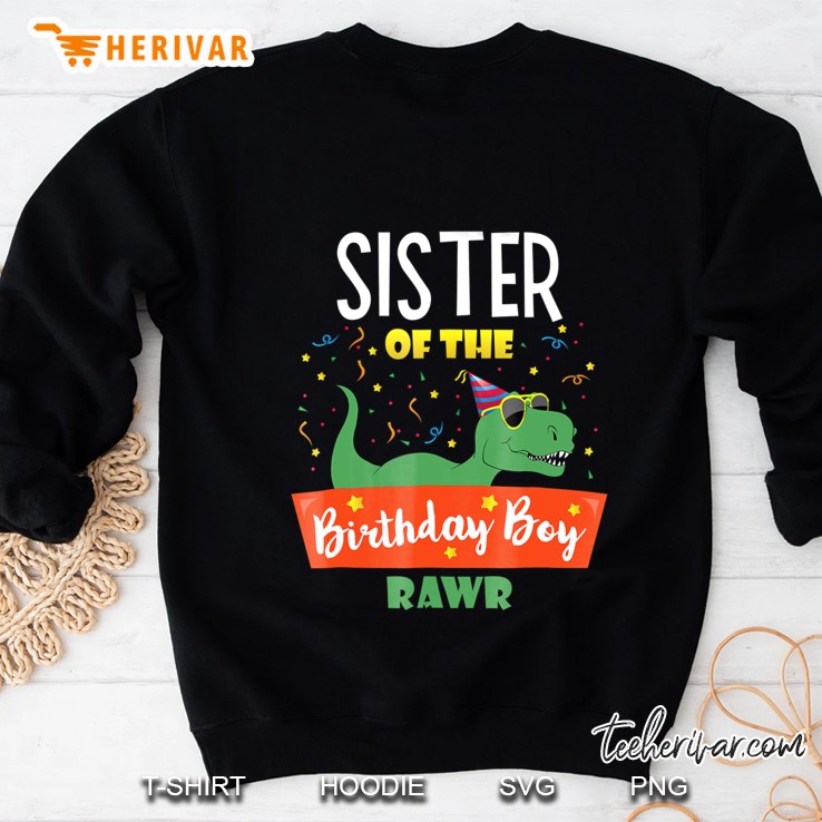 Sister Of The Birthday Boy Shirt Dinosaur Funny Sweatshirt