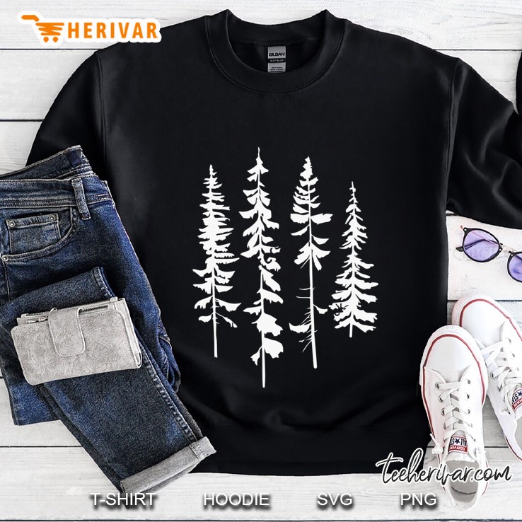 Skinny Pine Trees, Pine Tree Graphic Tee For Nature Lover Mugs