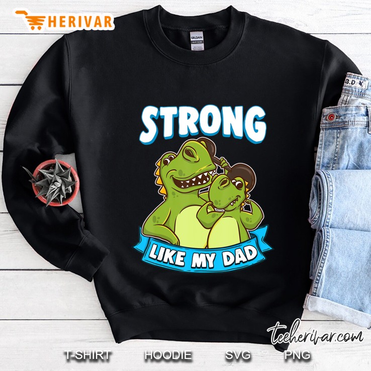 Strong Like My Dad Kawaii Daddy Dinosaur Fathers Day Mugs