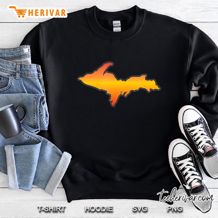U.P. Red Orange Gradient Upper Peninsula Michigan Yooper Sweatshirt