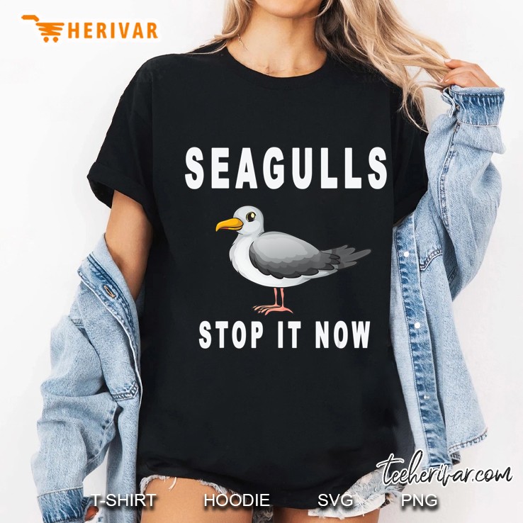 Vintage Retro Seagulls Bird Lover Stop It Now Funny Seagulls Ladies Tee