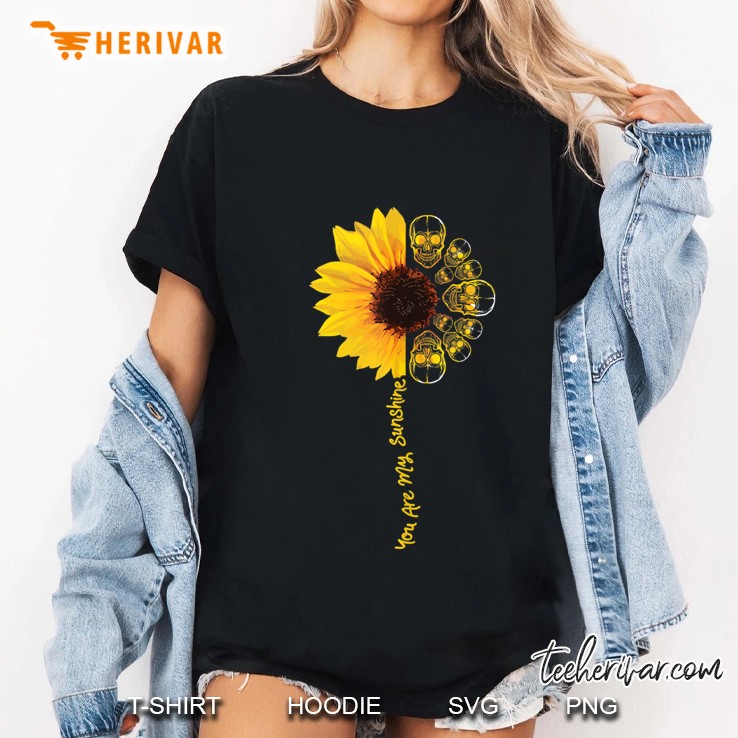 You Are My Sunshine - Skull Sunflower Hippie Gothic Ladies Tee