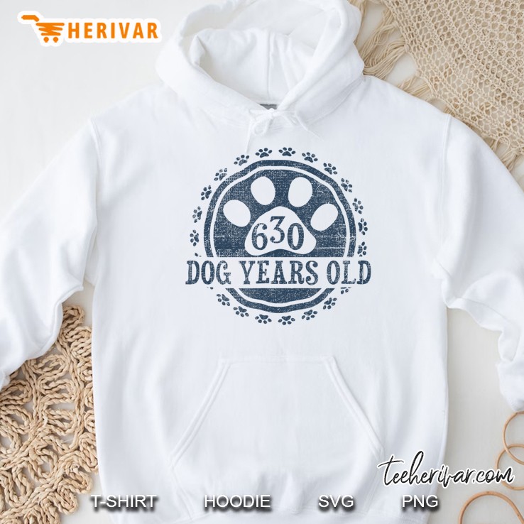 630 Dog Years Old, 90 In Human 90Th Birthday Hoodie
