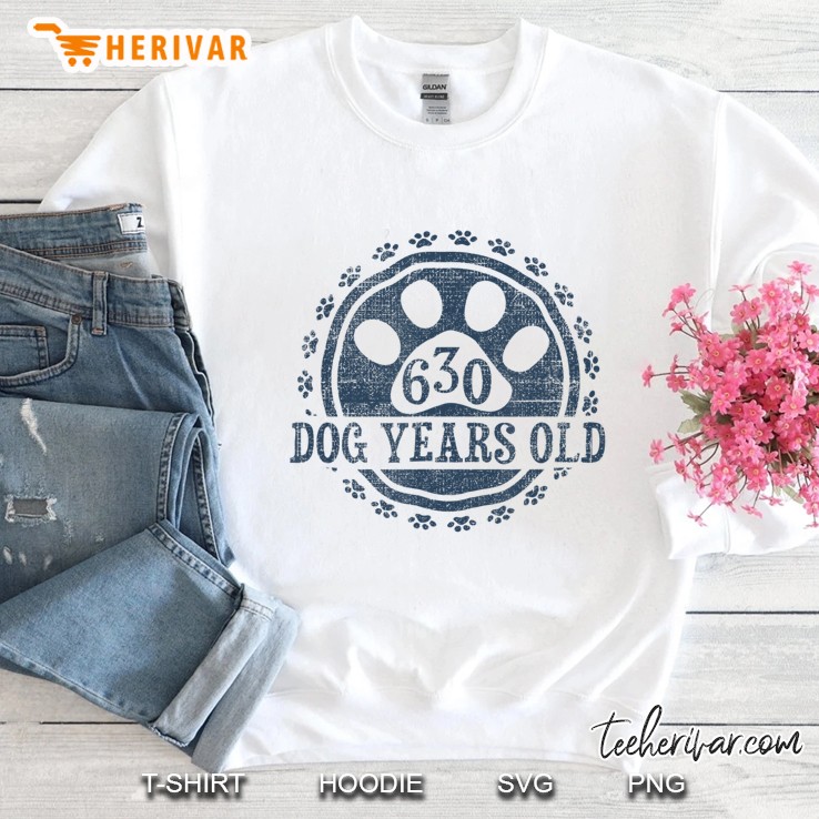 630 Dog Years Old, 90 In Human 90Th Birthday Sweatshirt