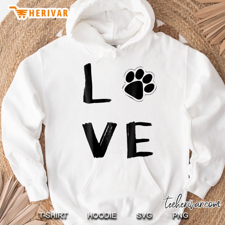 Love Dog Paw Print Animal Paw Dog Lover Dog Owner Hoodie