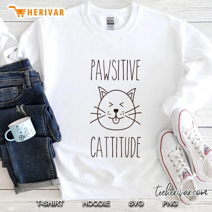 Pawsitive Cattitude Cute Cat Lover Mugs