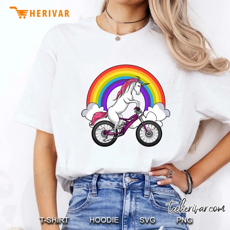 Unicorn Riding A Bike Shirt Cute Cycling Lovers Gift Hoodie