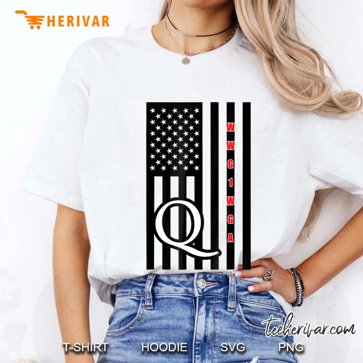 Where We Go One We Go All Q Patriotic Usa Flag Qanon Ladies Tee