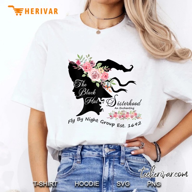 Womens The Black Hat Witch Witchcraft Sisterhood Fly By Flight Ladies Tee