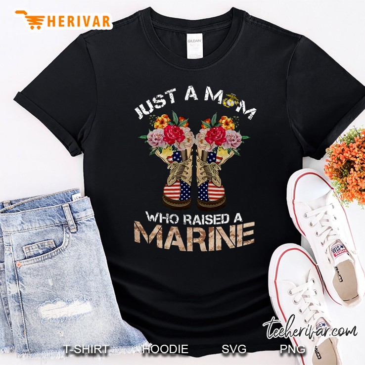 Just A Mom Who Raised A Marine Floral Version 2 Shirt