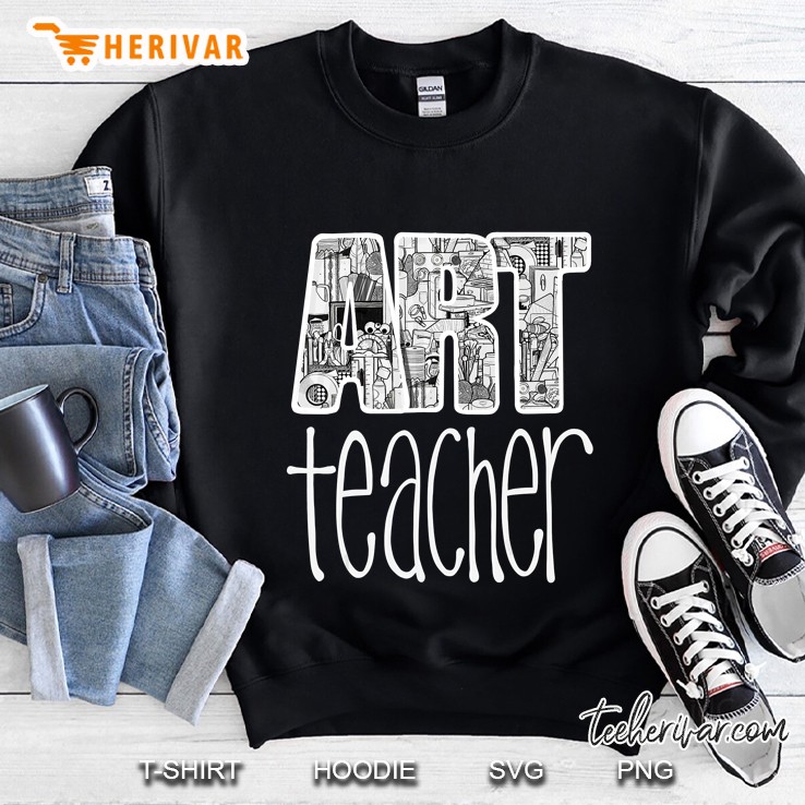 Art Teacher Supplies Doodle Line Drawing Sweatshirt