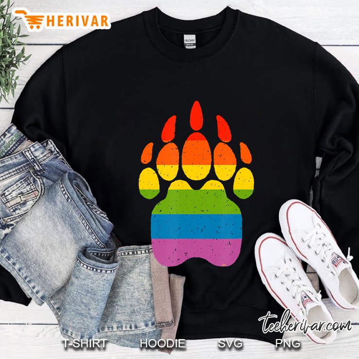 Bear Rainbow Flag Paw Gay Pride Mugs