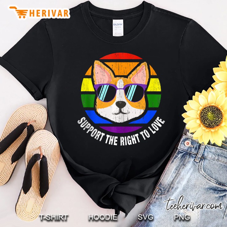 Corgi Dog Gay Pride Rainbow Flag Sunset Lgbt Pride Gifts Shirt