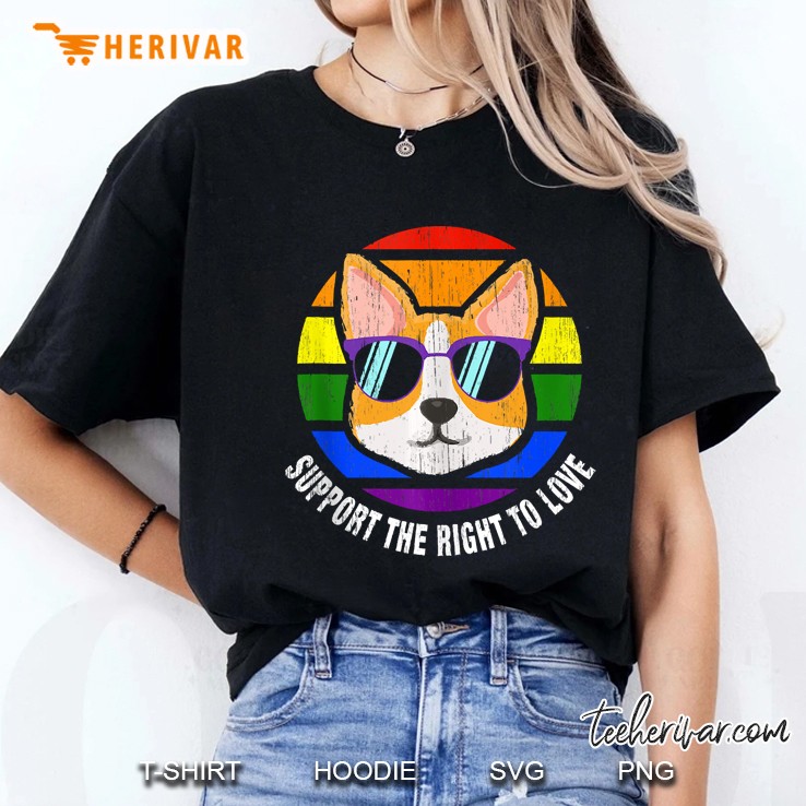 Corgi Dog Gay Pride Rainbow Flag Sunset Lgbt Pride Gifts Hoodie