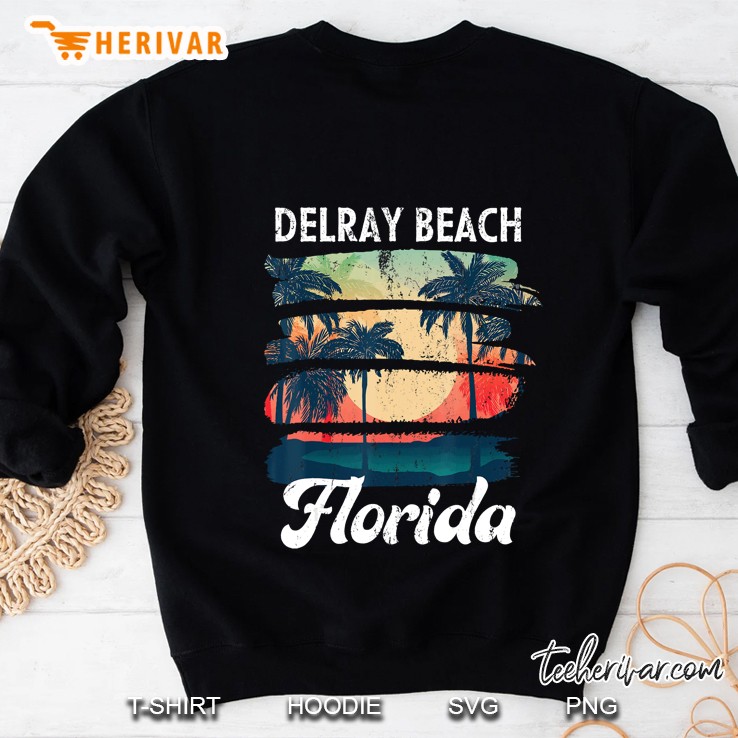 Delray Beach Florida Vintage Sunset Tropical Vacation Gift Sweatshirt