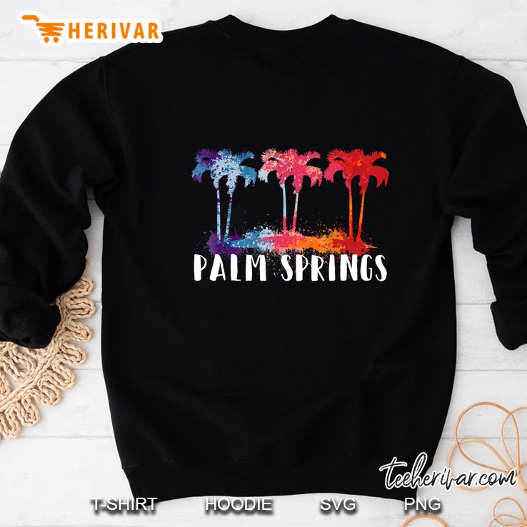 Palm Springs California Tropical Paint Splatter Sweatshirt