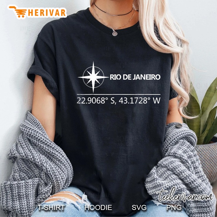 Rio De Janeiro Coordinates Vacation Souvenir Hoodie