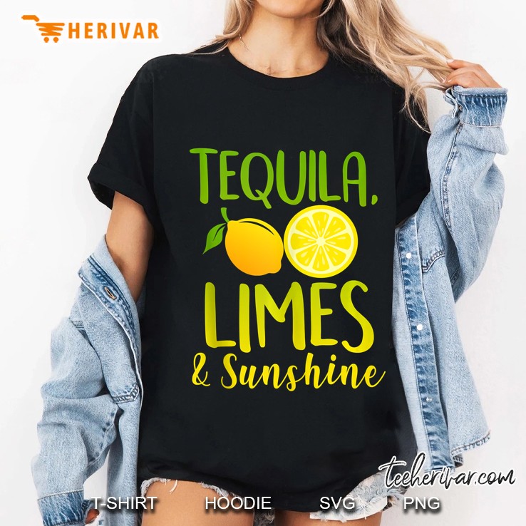 Tequila Limes & Sunshine Funny Summer Beach Vacation Party Hoodie