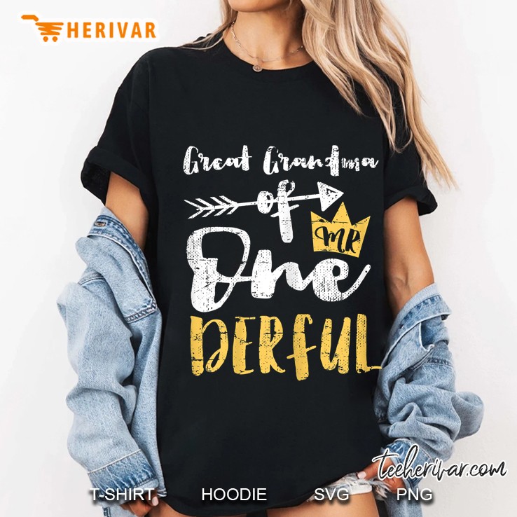 Womens Great Grandma Of Mr Onederful 1St Birthday First One-Derful Ladies Tee