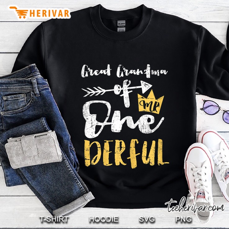 Womens Great Grandma Of Mr Onederful 1St Birthday First One-Derful Sweatshirt