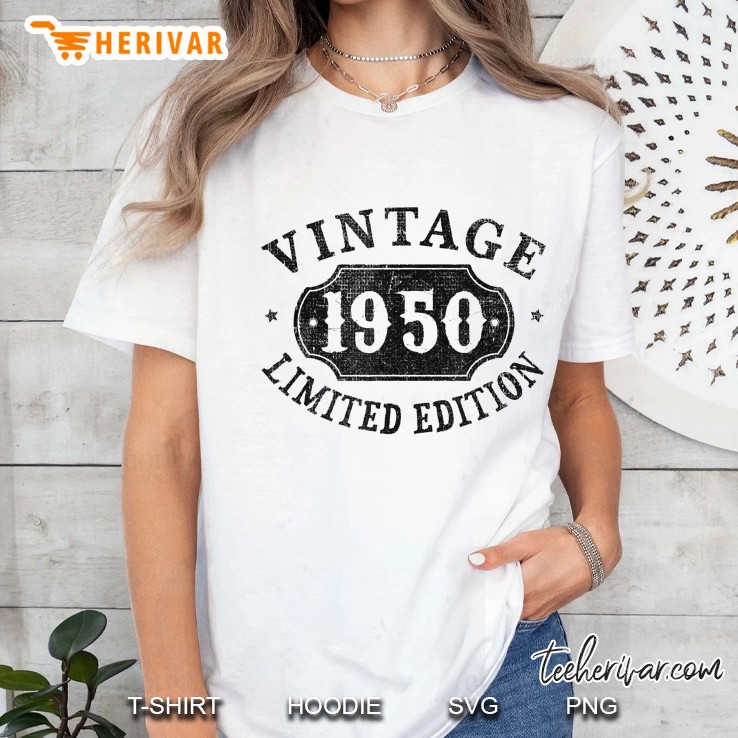 70 Years Old 70Th Birthday Anniversary Gift Limited 1950 Ver2 Ladies Tee