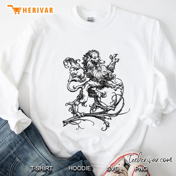 Medieval Renaissance Style Heraldry Rampant Lion Sweatshirt