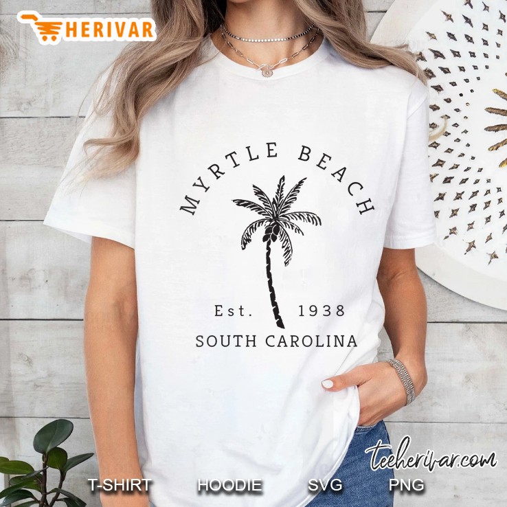 Womens Retro Cool Original Myrtle Beach Sc Palm Tree Ladies Tee