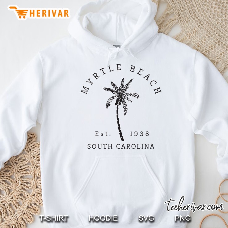 Womens Retro Cool Original Myrtle Beach Sc Palm Tree Hoodie