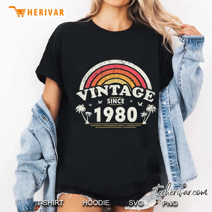 40Th Birthday Gift For Men And Women, Vintage Since 1980 Ver2 Ladies Tee