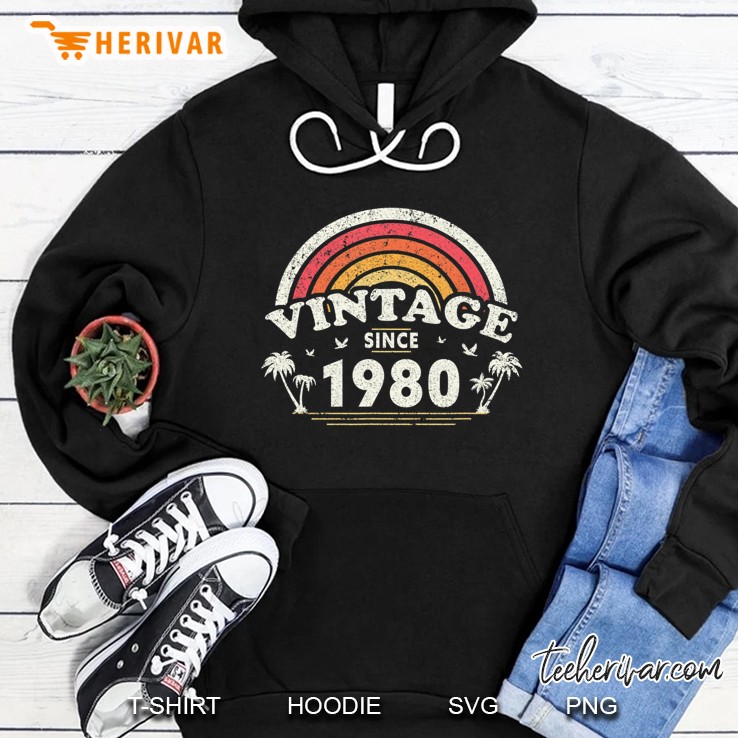40Th Birthday Gift For Men And Women, Vintage Since 1980 Ver2 Hoodie