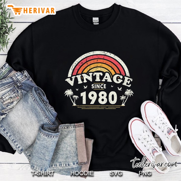 40Th Birthday Gift For Men And Women, Vintage Since 1980 Ver2 Sweatshirt