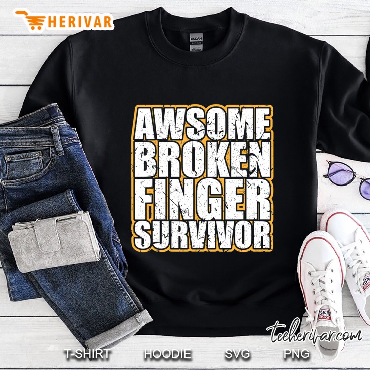 Awesome Broken Finger Survivor Bone Get Well Soon Recovery Sweatshirt