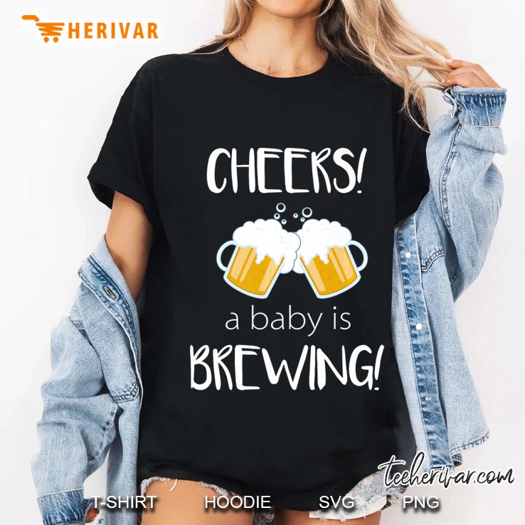 Cheers! A Baby Is Brewing! Cute Funny Beer Pregnancy Hoodie