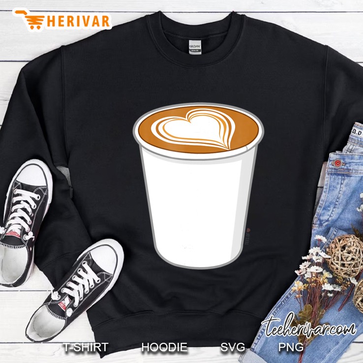 Coffee Love Heart Coffee Cup Art For Caffeine Lovers Sweatshirt