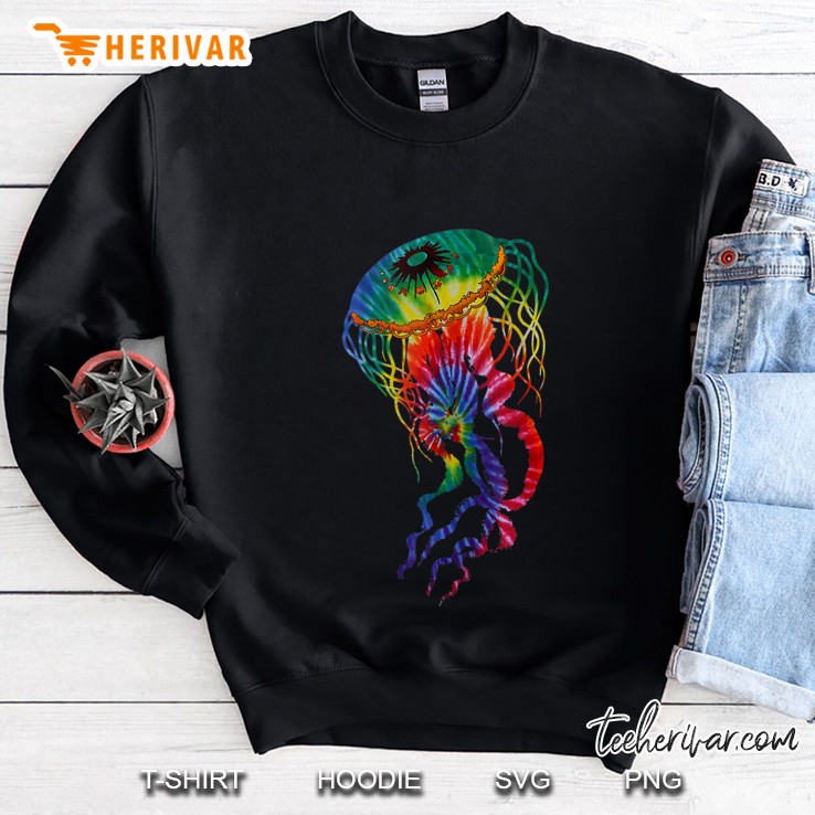 Colorful Rainbow Tie Dye Jellyfish With Tentacles Sweatshirt