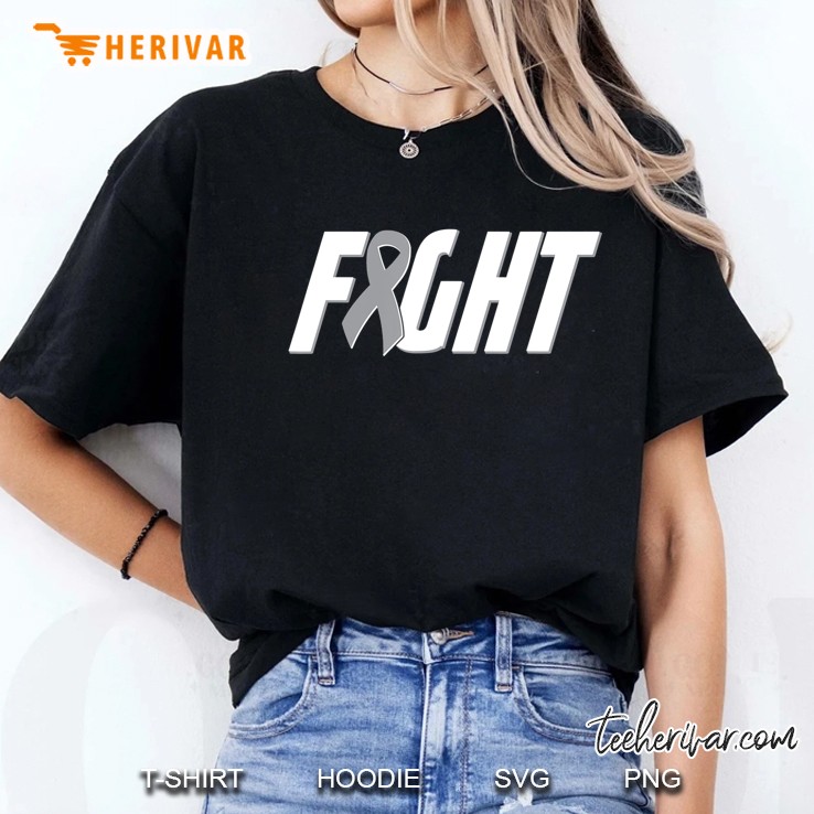 Fight Brain Cancer - Gray Ribbon Tumor Awareness Ladies Tee