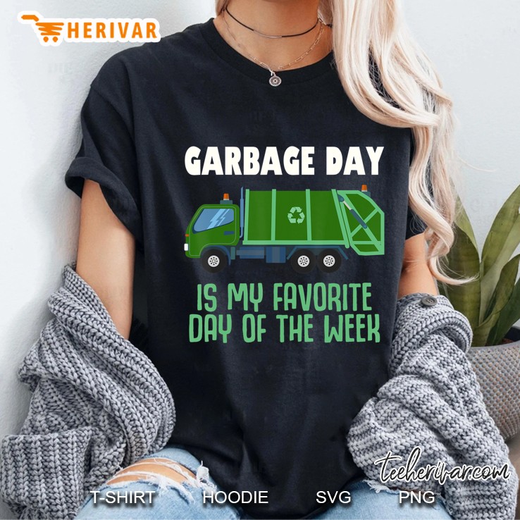 Garbage Day Truck Kids Boys Girls Adult Trash Shirt Ladies Tee