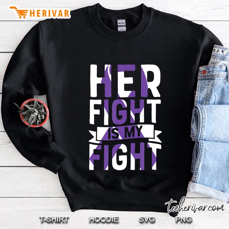 Her Fight Is My Fight Epilepsy Shirt For Women Purple Ribbon Mugs