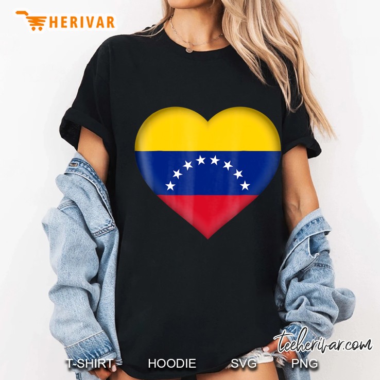 I Love Venezuela Venezuelan Flag Heart Outfit Ladies Tee